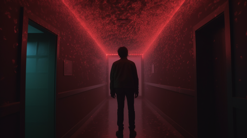 Mysterious dark entity in base corridor Mysterious dark entity in base corridor