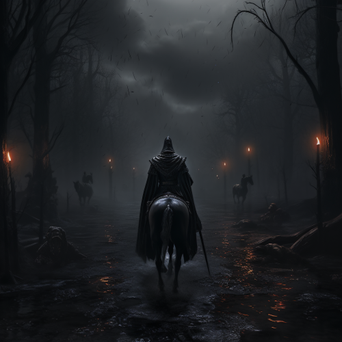 Photorealistic depiction of dark fantasy forces