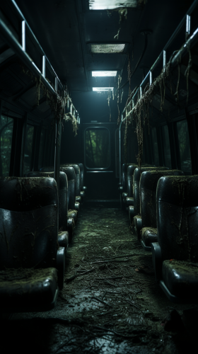 Dark horror bus driver image