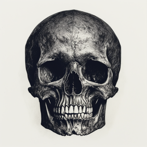 Dark skull stipple art poster