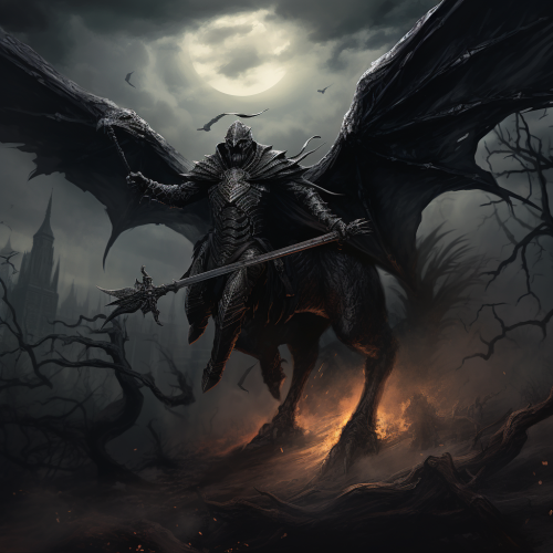 Dark Spectre Knight on Flying Snake Creature