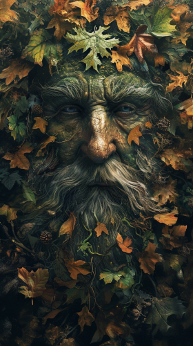 Dark Synth Celtic Bearded Green Man