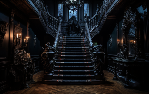 Spooky entrance to a Victorian home