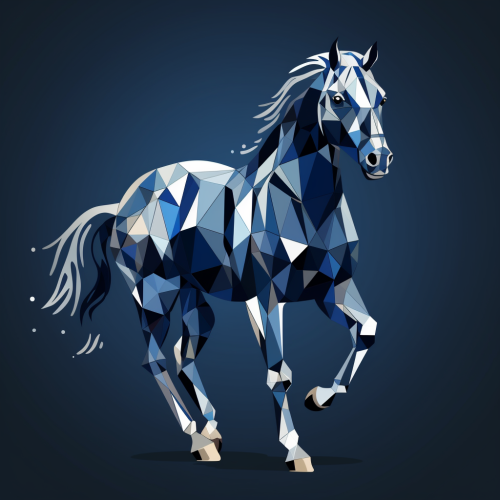 Dark blue sleek horse vector design