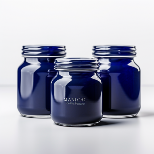 Dark Blue PVC Jar Mockups on White Background