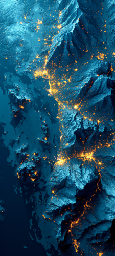 Minimal dark GIS vector with low poly style