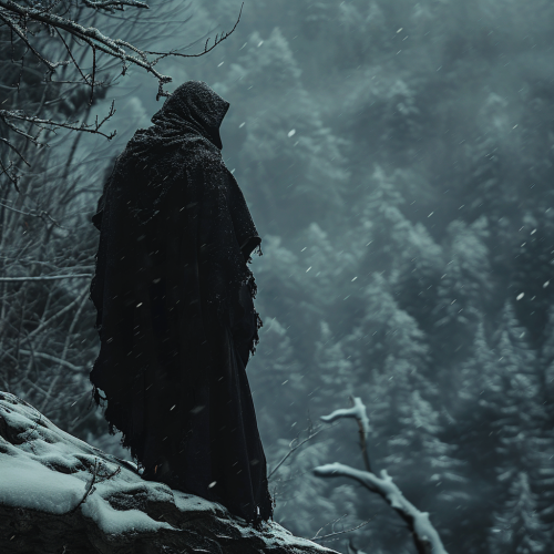 Dark Mage in Snowy Forest
