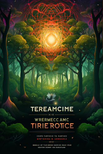 Geometric Dark Psychedelic Forest Artwork