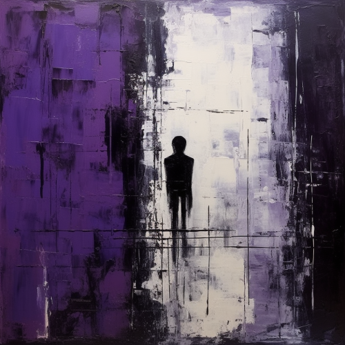 Dark Purple Abstract Art with Textures