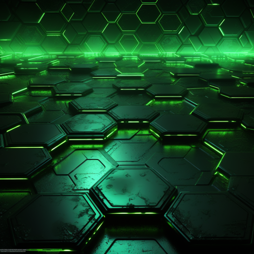 Dark scifi neon green background