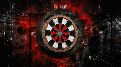 Dart hitting bullseye with brand-colored tail