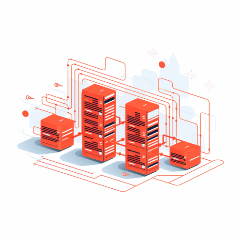 Illustration of data centers storing massive data