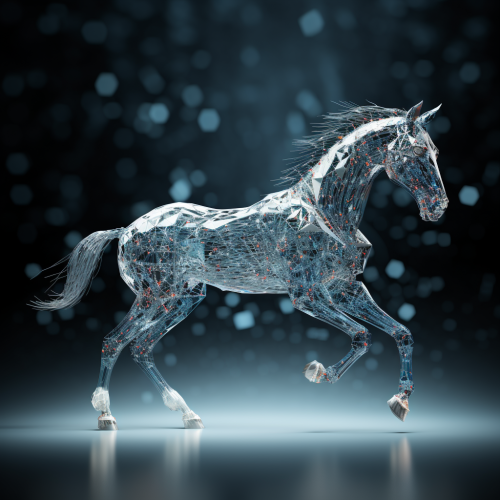 Race horse made of data nodes