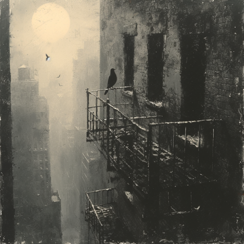 Abandoned city at dawn