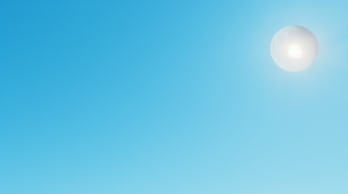 Minimalistic blue sky with sun