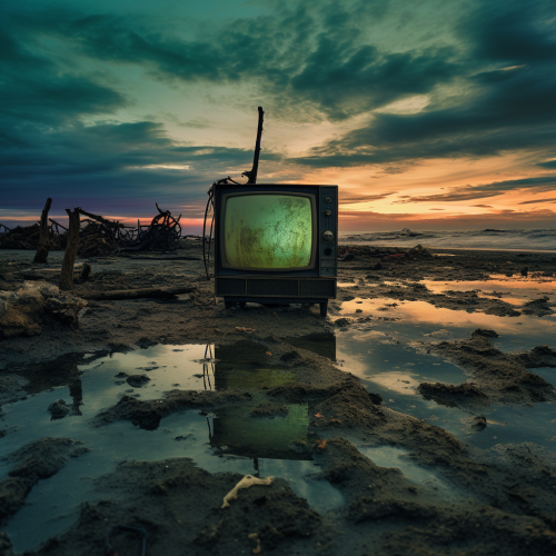 Colorful sky in a dead television channel