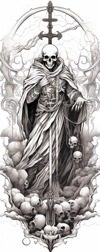 Artistic depiction of intertwined chess pieces in battle