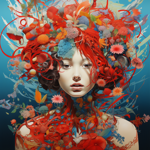 Abstract pattern created using decalcomania technique