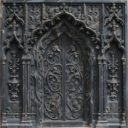 Gothic temple door decoration