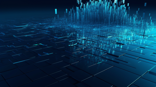 Deep blue flat data analysis elements