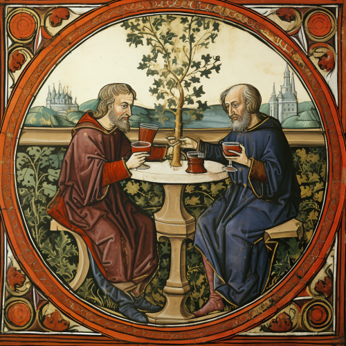 Two men deep in conversation Two men deep in conversation