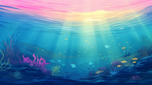 Beautiful deep ocean blue sea surface