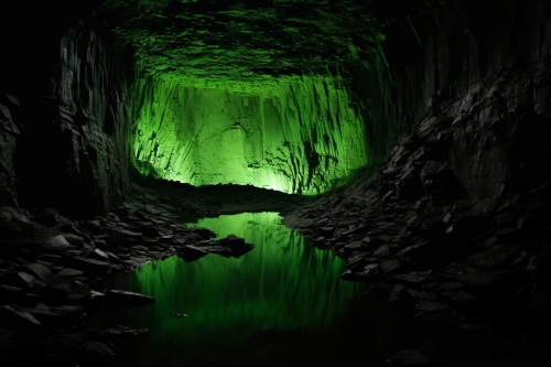 View of a deep pit on a black background View of a deep pit on a black background