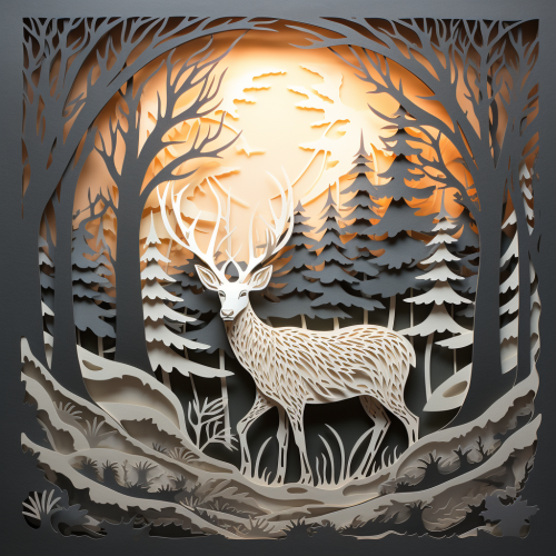 Beautiful deer paper cut art