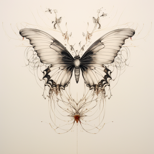 Beautiful butterfly line drawing