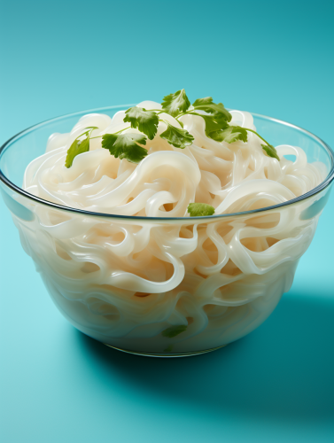 Delicious Noodles in Plastic Bowls
