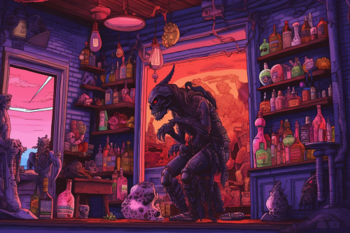 Woman receiving deep tissue massage in demonic studio