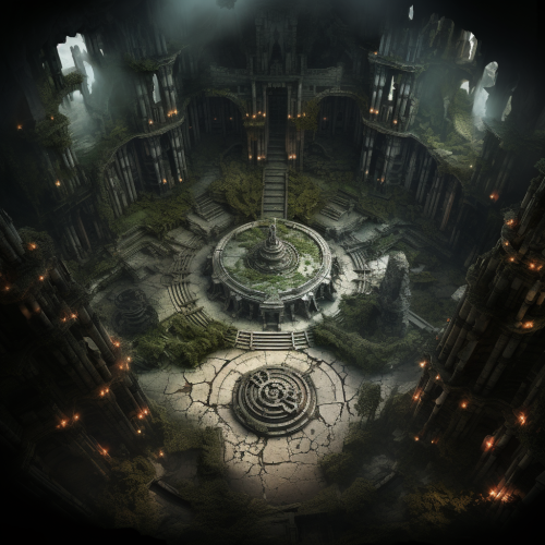 Demonic altars in an aerial view