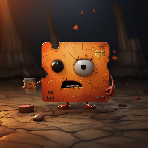 Close-up of a denied credit card