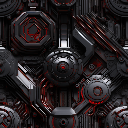 Detailed robot circuitry with silver accents