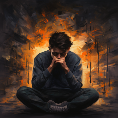 Person seeking help for depressive thoughts, anxiety, and addiction