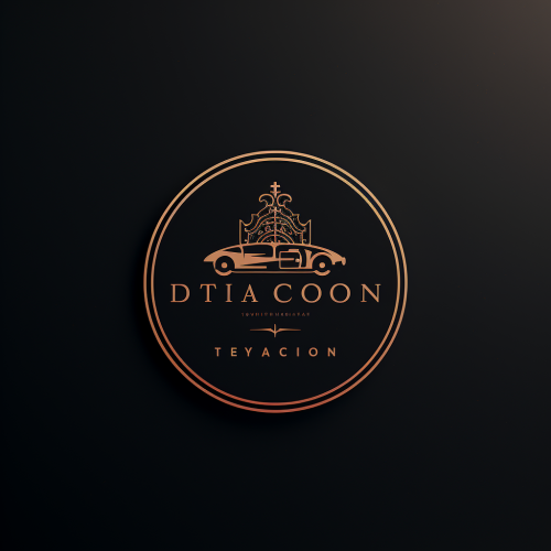 Luxury brand logo with cigars, suits, and cars