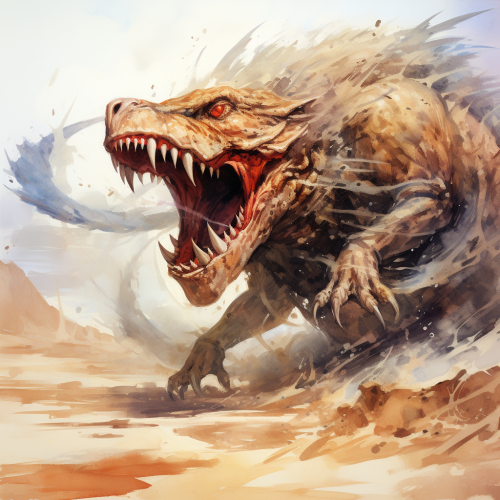 Desert Sandworm Sketchbook Watercolor