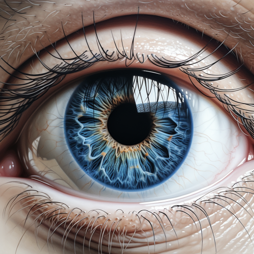 Detailed hyper-realistic eye with Dürer style