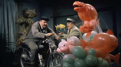 Detective TV Show Balloon Animals Fish Fight