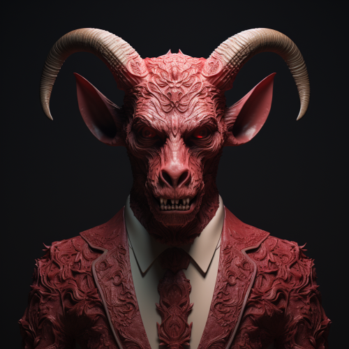 Mickey Mouse inspired devil character with goat head