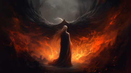 Woman with devilish power illustration