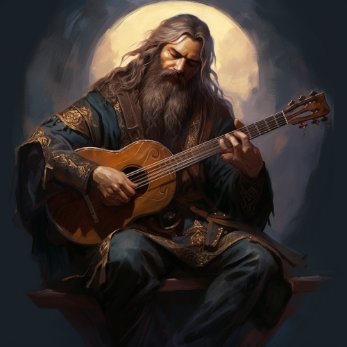 Dhampir Warlock Musician with Lyre