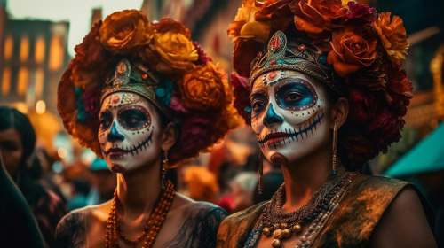 Colorful celebrations during Dia de los Muertos