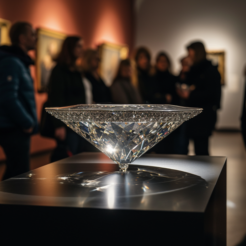 Crowd Admiring Diamond Flying Saucer