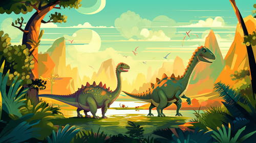 Cute dinosaur illustration for children