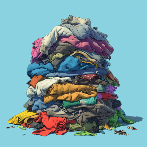 Cartoon dirty clothes pile