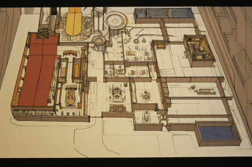 Isometric drawing of Disneyland Small World Ride