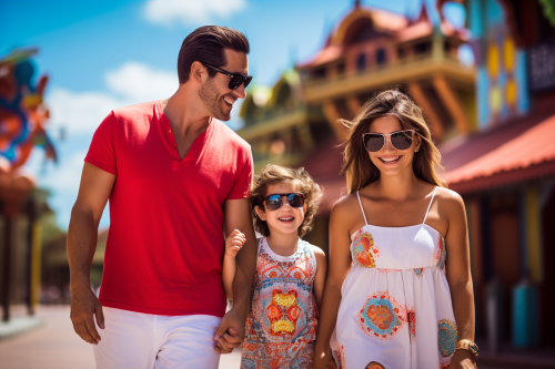 Family enjoying themselves at Disneyworld