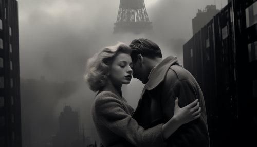 Distressed blonde woman being carried to hospital