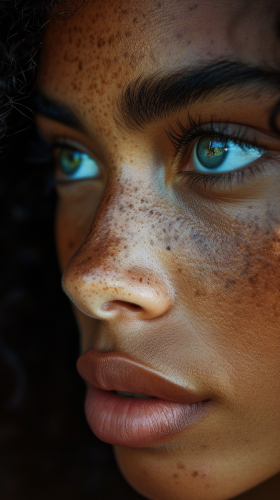 Diverse Woman Portrait Reflective Confidence